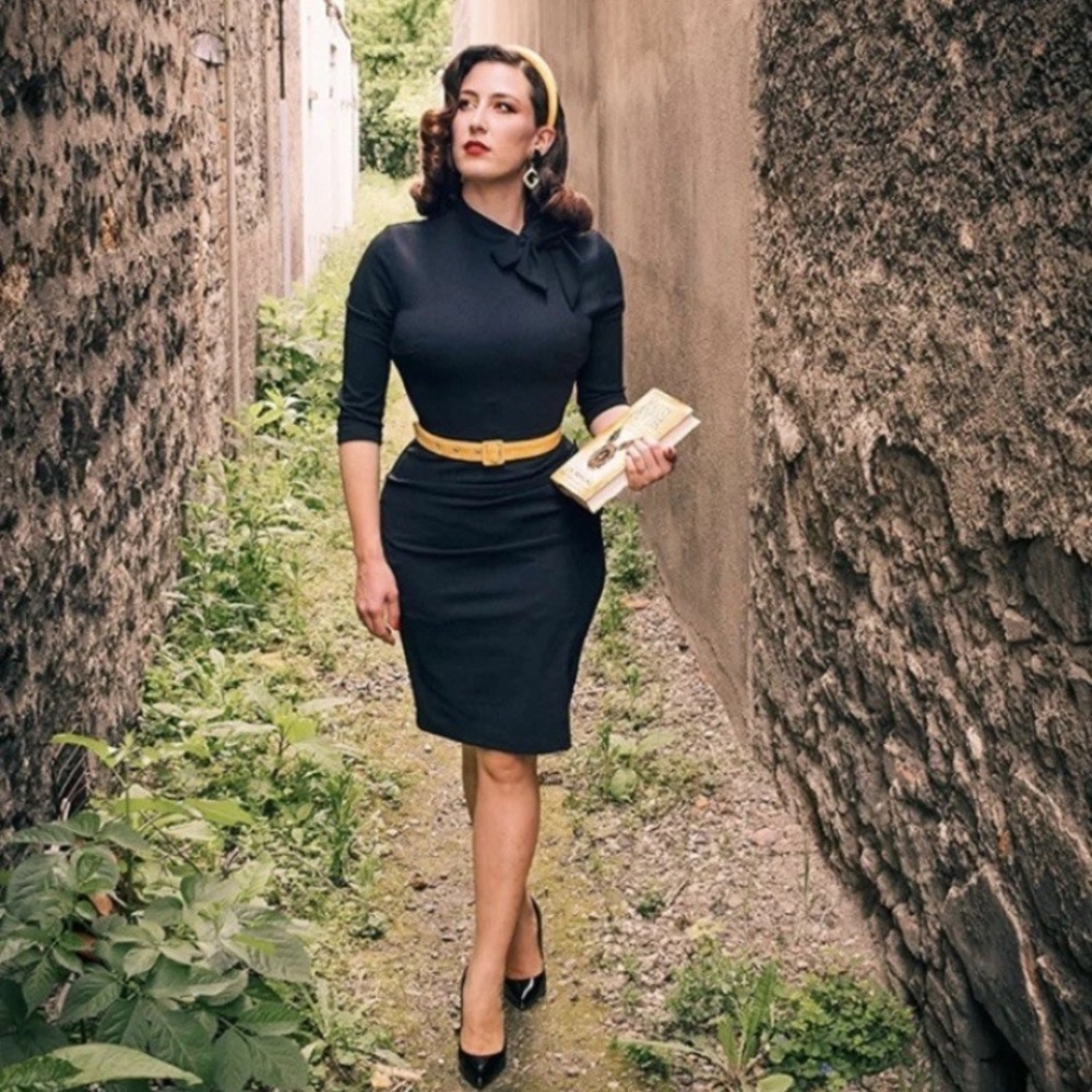 🍒 Mad Men Style Retro Pinup Girl Wiggle Tailored Pencil Dress, Medium 🍒